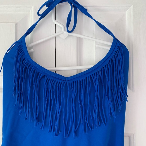 DAMCEL Fringe Small One-piece royal blue swimsuit - Picture 2 of 4